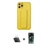 MARSİLYAN™- iPhone 11 Pro Kılıf Akış Doku - Şeffaf 360 Full Body Arka Koruyucu + Kamera Lens Koruma Cam - SF