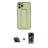 MARSİLYAN™- iPhone 11 Pro Kılıf Akış Doku - Şeffaf 360 Full Body Arka Koruyucu + Kamera Lens Koruma Cam - SF