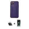 MARSİLYAN™- iPhone 11 Pro Kılıf Akış Doku - Şeffaf 360 Full Body Arka Koruyucu + Kamera Lens Koruma Cam - SF