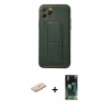 MARSİLYAN™- iPhone 11 Pro Kılıf Akış Doku - Şeffaf 360 Full Body Arka Koruyucu + Mavi Renkli Kamera Lens Koruma Cam