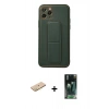 MARSİLYAN™- iPhone 11 Pro Kılıf Akış Doku - Şeffaf 360 Full Body Arka Koruyucu + Pembe Renkli Kamera Lens Koruma Cam