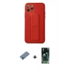 MARSİLYAN™- iPhone 11 Pro Kılıf Akış Doku - Şeffaf 360 Full Body Arka Koruyucu + Shine Kamera Lens Koruma Cam - MI