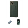 MARSİLYAN™- iPhone 11 Pro Kılıf Akış Doku - Şeffaf 360 Full Body Arka Koruyucu + Shine Kamera Lens Koruma Cam - GS