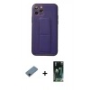 MARSİLYAN™- iPhone 11 Pro Kılıf Akış Doku - Şeffaf 360 Full Body Arka Koruyucu + Shine Kamera Lens Koruma Cam - SH