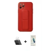 MARSİLYAN™- iPhone 11 Pro Kılıf Akış Doku - Şeffaf Pasifik Cam Ekran Koruyucu + Kamera Lens Koruma Cam - SF