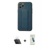 MARSİLYAN™- iPhone 11 Pro Kılıf Akış Doku - Şeffaf Pasifik Cam Ekran Koruyucu + Kamera Lens Koruma Cam - SF