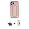 MARSİLYAN™- iPhone 11 Pro Kılıf Akış Doku - Şeffaf Pasifik Cam Ekran Koruyucu + Kamera Lens Koruma Cam - SF