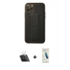 MARSİLYAN™- iPhone 11 Pro Kılıf Akış Doku - Şeffaf Pasifik Cam Ekran Koruyucu + Kamera Lens Koruma Cam - SF