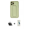 MARSİLYAN™- iPhone 11 Pro Kılıf Akış Doku - Şeffaf Pasifik Cam Ekran Koruyucu + Kamera Lens Koruma Cam - SF