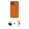 MARSİLYAN™- iPhone 11 Pro Kılıf Akış Doku - Şeffaf Pasifik Cam Ekran Koruyucu + Kamera Lens Koruma Cam - SF
