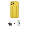 MARSİLYAN™- iPhone 11 Pro Kılıf Akış Doku - Şeffaf Pasifik Cam Ekran Koruyucu + Kamera Lens Koruma Cam - SF