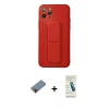 MARSİLYAN™- iPhone 11 Pro Kılıf Akış Doku - Şeffaf Pasifik Cam Ekran Koruyucu + Metal Kamera Lens Koruma Cam - KI