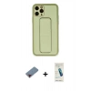 MARSİLYAN™- iPhone 11 Pro Kılıf Akış Doku - Şeffaf Pasifik Cam Ekran Koruyucu + Metal Kamera Lens Koruma Cam - KI