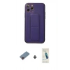 MARSİLYAN™- iPhone 11 Pro Kılıf Akış Doku - Şeffaf Pasifik Cam Ekran Koruyucu + Metal Kamera Lens Koruma Cam - KI