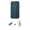 MARSİLYAN™- iPhone 11 Pro Kılıf Akış Doku - Şeffaf Pasifik Cam Ekran Koruyucu + Metal Kamera Lens Koruma Cam - KI