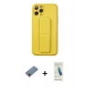 MARSİLYAN™- iPhone 11 Pro Kılıf Akış Doku - Şeffaf Pasifik Cam Ekran Koruyucu + Metal Kamera Lens Koruma Cam - KI