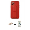 MARSİLYAN™- iPhone 11 Pro Kılıf Akış Doku - Şeffaf Pasifik Cam Ekran Koruyucu + Renkli Kamera Lens Koruma Cam - MI