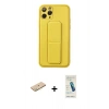 MARSİLYAN™- iPhone 11 Pro Kılıf Akış Doku - Şeffaf Pasifik Cam Ekran Koruyucu + Renkli Kamera Lens Koruma Cam - PE