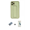 MARSİLYAN™- iPhone 11 Pro Kılıf Akış Doku - Şeffaf Pasifik Cam Ekran Koruyucu + Shine Kamera Lens Koruma Cam - PE