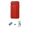MARSİLYAN™- iPhone 11 Pro Kılıf Akış Doku - Şeffaf Pasifik Cam Ekran Koruyucu + Shine Kamera Lens Koruma Cam - PE