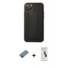 MARSİLYAN™- iPhone 11 Pro Kılıf Akış Doku - Şeffaf Pasifik Cam Ekran Koruyucu + Shine Kamera Lens Koruma Cam - PE