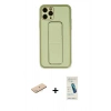 MARSİLYAN™- iPhone 11 Pro Kılıf Akış Doku - Şeffaf Pasifik Cam Ekran Koruyucu + Renkli Kamera Lens Koruma Cam - MI