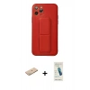 MARSİLYAN™- iPhone 11 Pro Kılıf Akış Doku - Şeffaf Pasifik Cam Ekran Koruyucu + Renkli Kamera Lens Koruma Cam - SI