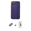 MARSİLYAN™- iPhone 11 Pro Kılıf Akış Doku - Şeffaf Pasifik Cam Ekran Koruyucu + Shine Kamera Lens Koruma Cam - GI