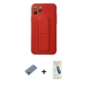 MARSİLYAN™- iPhone 11 Pro Kılıf Akış Doku - Şeffaf Pasifik Cam Ekran Koruyucu + Shine Kamera Lens Koruma Cam - SABE