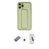 MARSİLYAN™- iPhone 11 Pro Kılıf Akış Doku - Şeffaf Pasifik Cam Ekran Koruyucu + Shine Kamera Lens Koruma Cam - GI