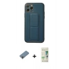 MARSİLYAN™- iPhone 11 Pro Kılıf Akış Doku - Siyah 20D Premium Cam Ekran Koruyucu + Shine Kamera Lens Koruma Cam - GI