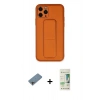 MARSİLYAN™- iPhone 11 Pro Kılıf Akış Doku - Siyah 20D Premium Cam Ekran Koruyucu + Shine Kamera Lens Koruma Cam - GI