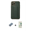 MARSİLYAN™- iPhone 11 Pro Kılıf Akış Doku - Siyah 20D Premium Cam Ekran Koruyucu + Shine Kamera Lens Koruma Cam - GI