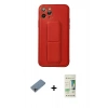 MARSİLYAN™- iPhone 11 Pro Kılıf Akış Doku - Siyah 20D Premium Cam Ekran Koruyucu + Shine Kamera Lens Koruma Cam - GI