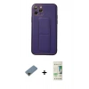MARSİLYAN™- iPhone 11 Pro Kılıf Akış Doku - Siyah 20D Premium Cam Ekran Koruyucu + Gold Shine Kamera Lens Koruma Cam