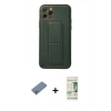 MARSİLYAN™- iPhone 11 Pro Kılıf Akış Doku - Siyah 20D Premium Cam Ekran Koruyucu + Shine Kamera Lens Koruma Cam - GS