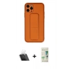 MARSİLYAN™- iPhone 11 Pro Kılıf Akış Doku - Siyah 20D Premium Cam Ekran Koruyucu + Kamera Lens Koruma Cam - SF