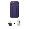 MARSİLYAN™- iPhone 11 Pro Kılıf Akış Doku - Siyah 20D Premium Cam Ekran Koruyucu + Kamera Lens Koruma Cam - SF