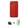 MARSİLYAN™- iPhone 11 Pro Kılıf Akış Doku - Siyah 20D Premium Cam Ekran Koruyucu + Kamera Lens Koruma Cam - SF