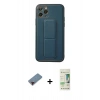MARSİLYAN™- iPhone 11 Pro Kılıf Akış Doku - Siyah 20D Premium Cam Ekran Koruyucu + Metal Kamera Lens Koruma Cam - KI