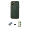 MARSİLYAN™- iPhone 11 Pro Kılıf Akış Doku - Siyah 20D Premium Cam Ekran Koruyucu + Metal Kamera Lens Koruma Cam - KI