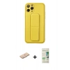 MARSİLYAN™- iPhone 11 Pro Kılıf Akış Doku - Siyah 20D Premium Cam Ekran Koruyucu + Renkli Kamera Lens Koruma Cam - MI