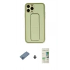 MARSİLYAN™- iPhone 11 Pro Kılıf Akış Doku - Siyah 20D Premium Cam Ekran Koruyucu + Shine Kamera Lens Koruma Cam - MI