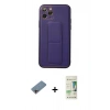 MARSİLYAN™- iPhone 11 Pro Kılıf Akış Doku - Siyah 20D Premium Cam Ekran Koruyucu + Shine Kamera Lens Koruma Cam - PE