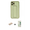 MARSİLYAN™- iPhone 11 Pro Kılıf Akış Doku - Siyah 20D Premium Cam Ekran Koruyucu + Renkli Kamera Lens Koruma Cam - YL