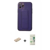 MARSİLYAN™- iPhone 11 Pro Kılıf Akış Doku - Siyah 20D Premium Cam Ekran Koruyucu + Renkli Kamera Lens Koruma Cam - SI