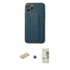 MARSİLYAN™- iPhone 11 Pro Kılıf Akış Doku - Siyah 20D Premium Cam Ekran Koruyucu + Renkli Kamera Lens Koruma Cam - SI