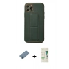 MARSİLYAN™- iPhone 11 Pro Kılıf Akış Doku - Siyah 20D Premium Cam Ekran Koruyucu + Shine Kamera Lens Koruma Cam - MI