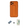 MARSİLYAN™- iPhone 11 Pro Kılıf Akış Doku - Siyah 20D Premium Cam Ekran Koruyucu + Shine Kamera Lens Koruma Cam - SABE