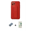 MARSİLYAN™- iPhone 11 Pro Kılıf Akış Doku - Siyah 20D Premium Cam Ekran Koruyucu + Siyah Shine Kamera Lens Koruma Cam